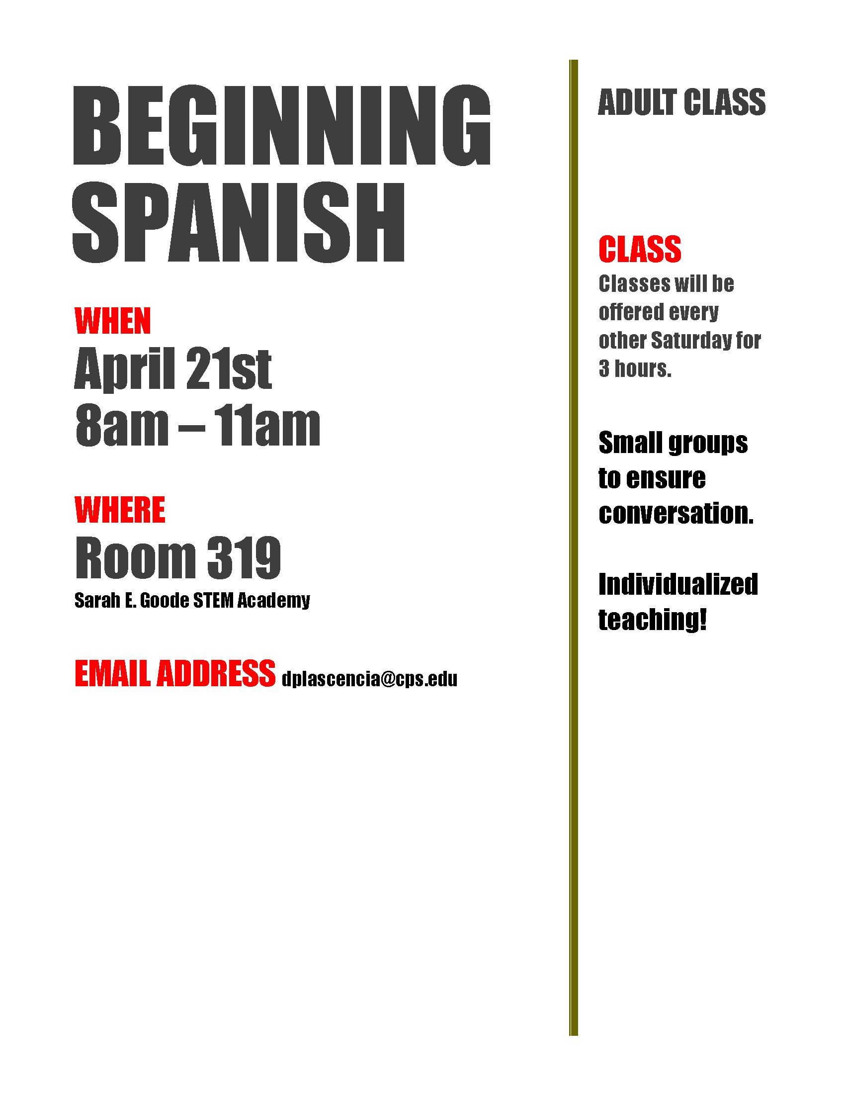 Beginning Spanish Adult Classes